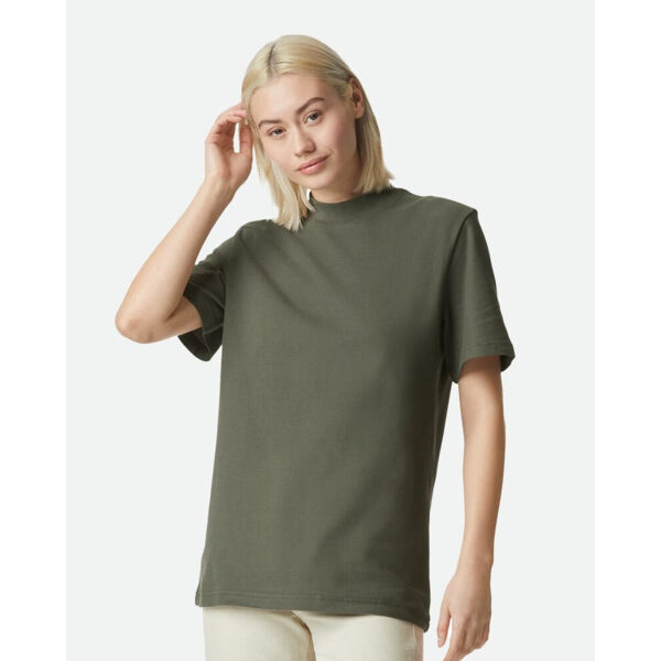 Unisex Pique Mock Neck Tee Thumbnail