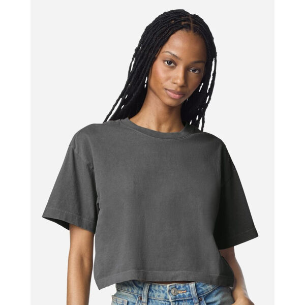 Women's Heavyweight Cotton Garment-Dyed Boxy Cropped Tee Thumbnail