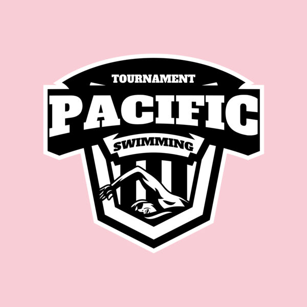 Pacific Swimming Tournament logo template Thumbnail
